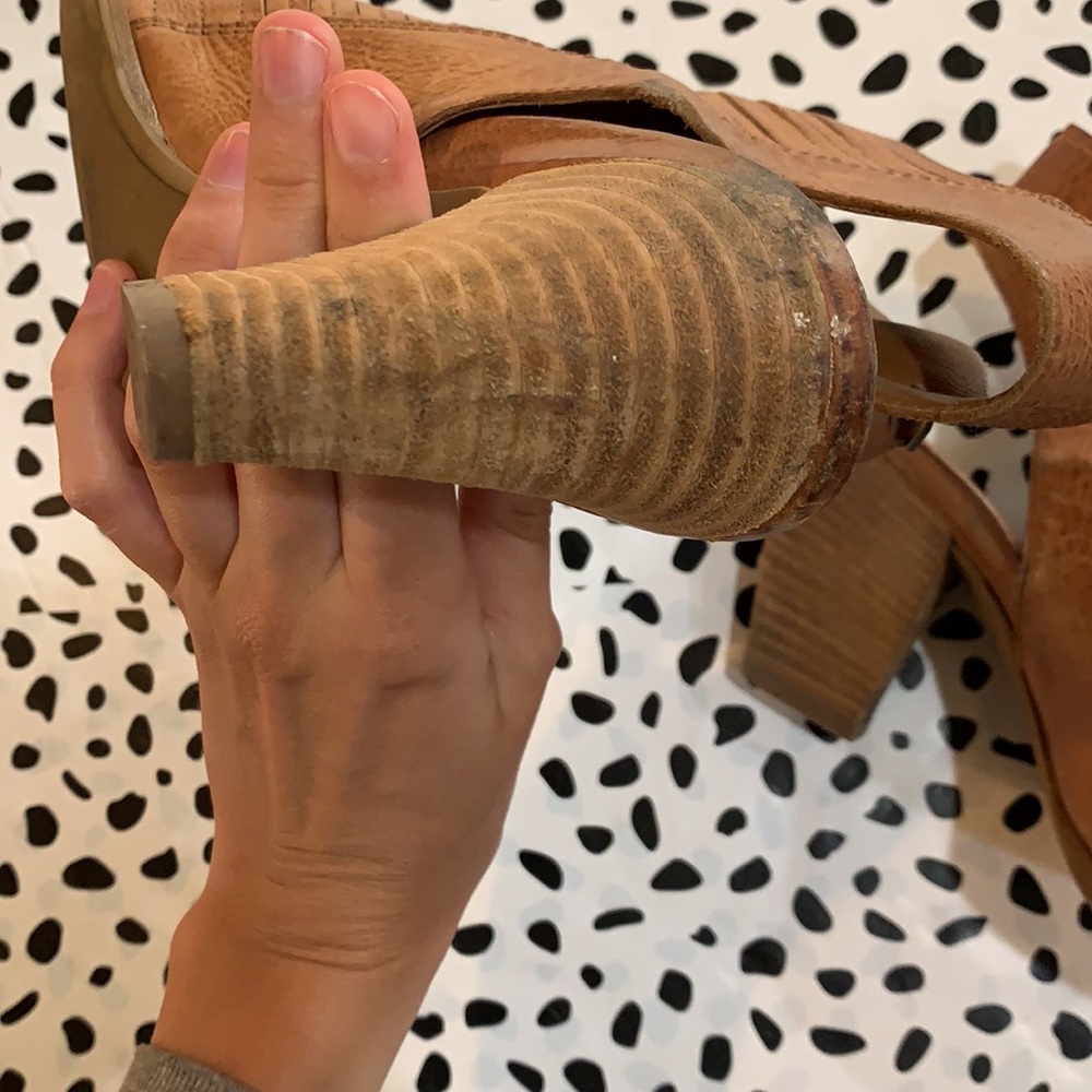 Paul Green Leather Ankle Peep Toe Booties - Picture 6 of 7